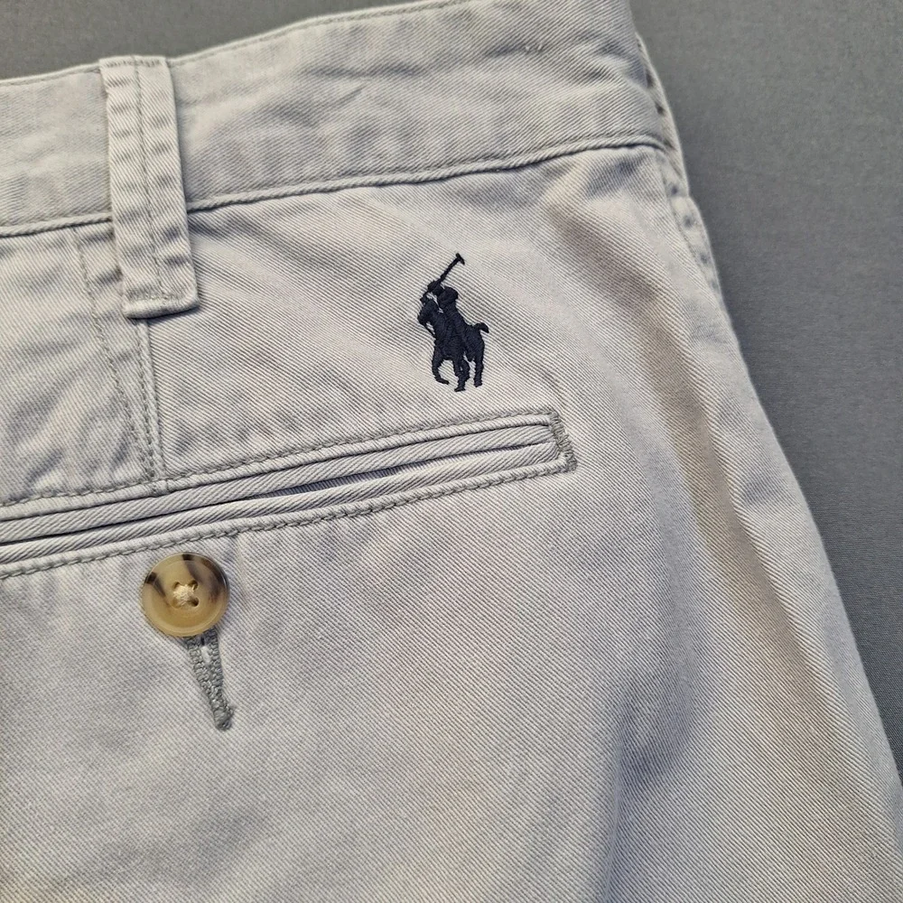 Polo Ralph Lauren Relaxed Fit Chino Shorts Mens 35 Light Grey Cotton Twill 0991‎